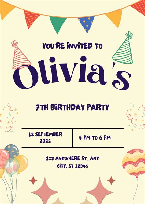 Create Free Printable Birthday Invitations