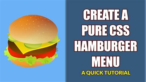 create hamburger menu html css
