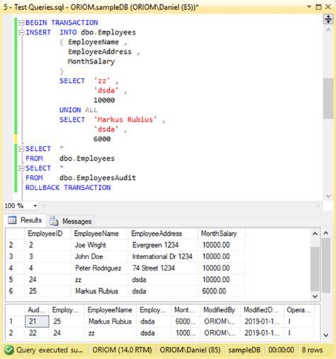 Create History Table Using Trigger Sql Server