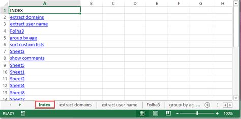Create Index Sheet Excel Vba