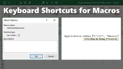 Create Keyboard Shortcut For Macro Excel