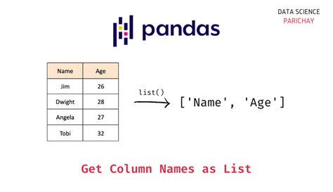 create list of columns in pandas dataframe