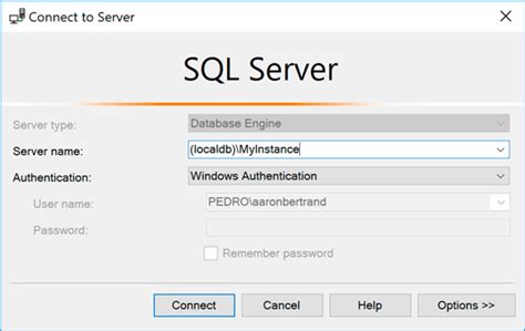 Create Local Connection Sql Server