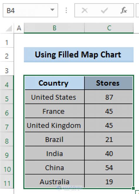 create map with pins from excel