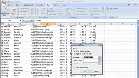 create new filter in excel