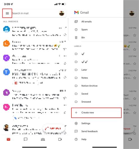 create new label in gmail app iphone