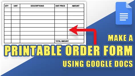 create order form in google docs