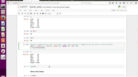 create pandas series from dictionary