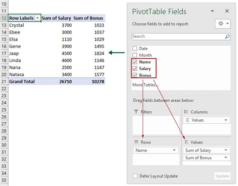 Create Pivot Table Office 365