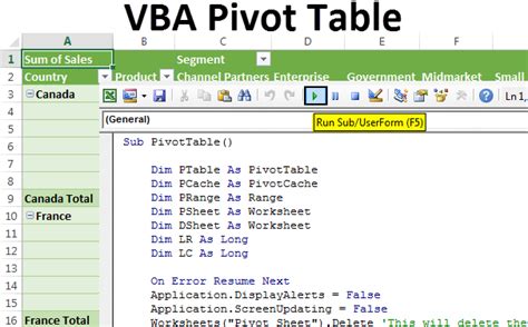 Create Pivot Table With Vba