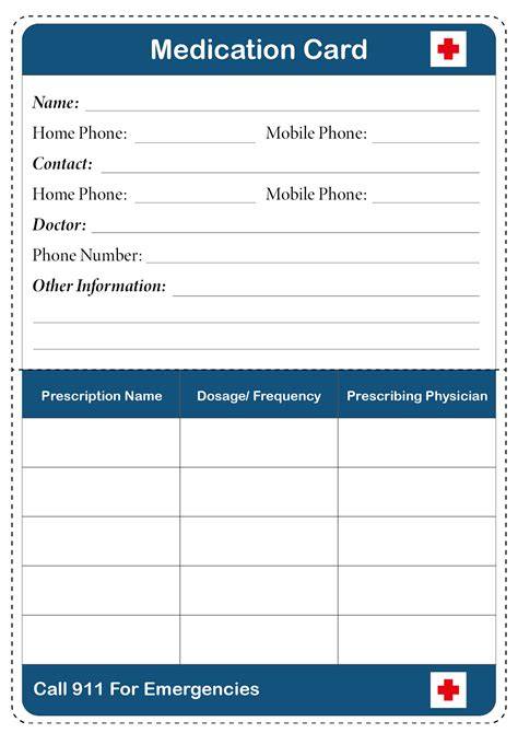 Create Printable Medication Cards Free