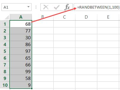 Generate Random Number in Excel