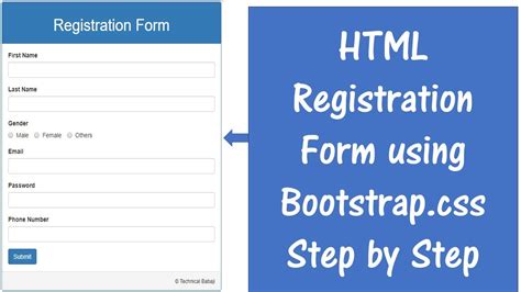 create registration form using bootstrap