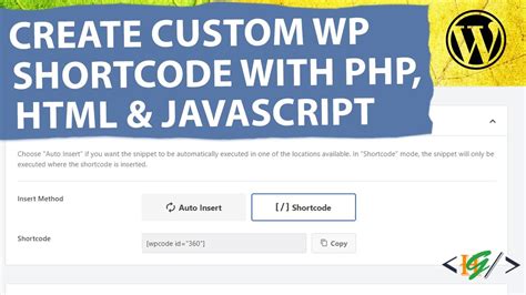 create shortcode wordpress php