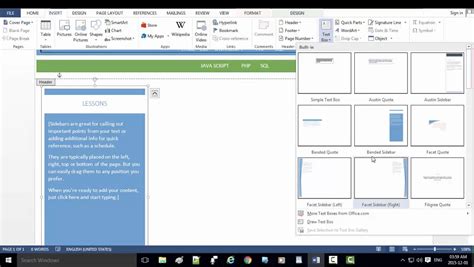 Create Sidebar In Word