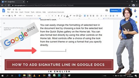 create signature line in google docs