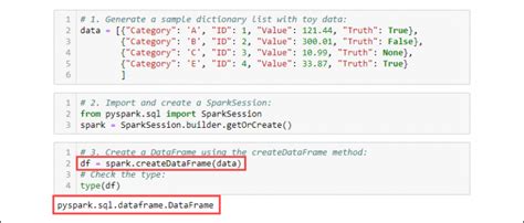 create spark dataframe from python dictionary