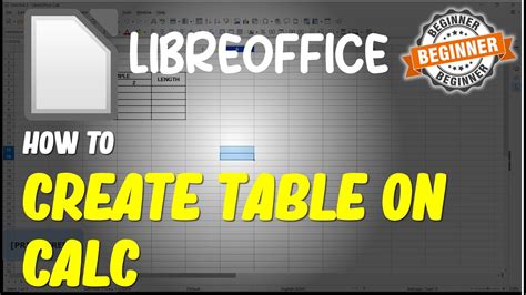 Create Table In Libreoffice Calc