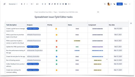 Create Table On Confluence