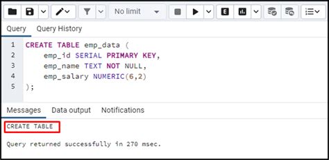 create table with numeric data type in sql server