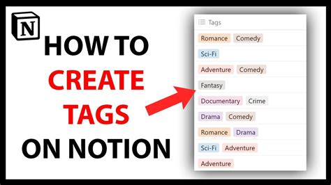 create tags in notion