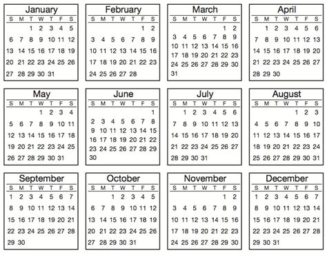 Create Tiny Printable Calendar