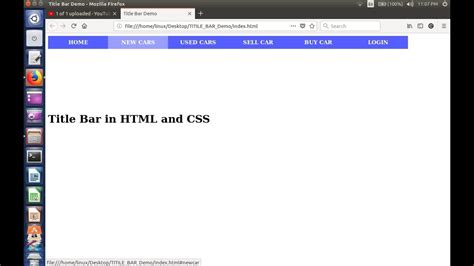 Create Title Bar In Html