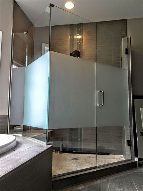 create with etched glass shower door