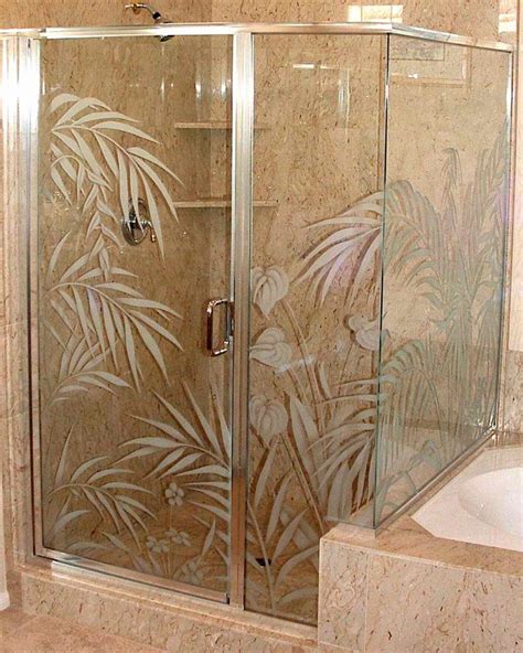create with etched glass shower door