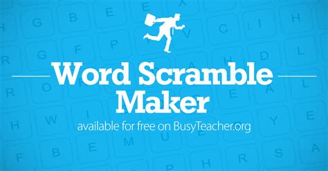 Create Word Scramble Printable