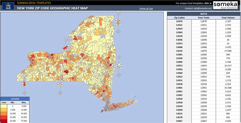 create zip code heat map in excel