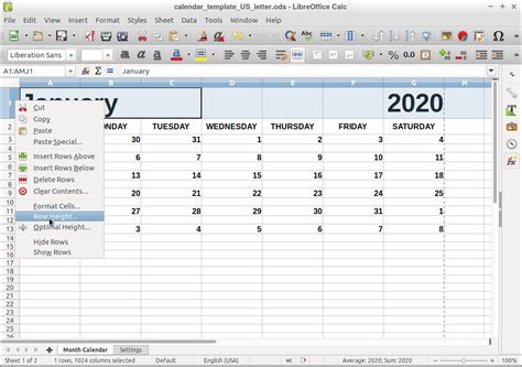 How To Make Calendar with LibreOffice Calc