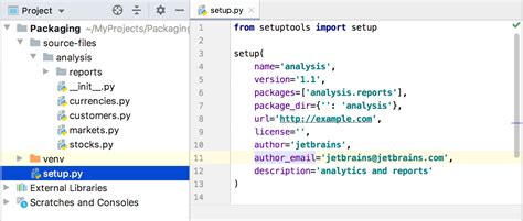 Creating setup.py