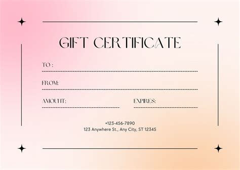 Createa Free Printable Gift Certificate