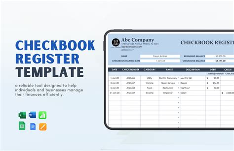 Creating A Checkbook Register In Numbers