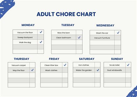 Creating A Chore Chart For Adults