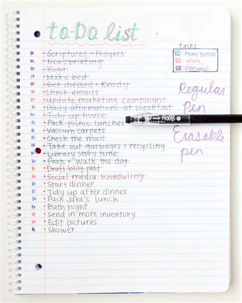 creating a daily to do list is an example of