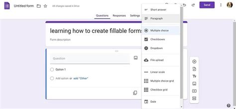 creating a form in google docs