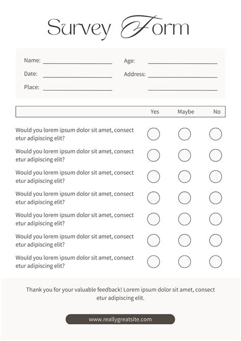 Creating A Printable Survey