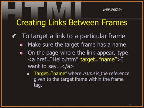 Creating Links Between Frames In Html