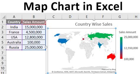 creating map chart in excel