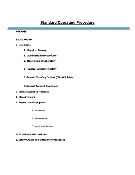 creating standard operating procedure template