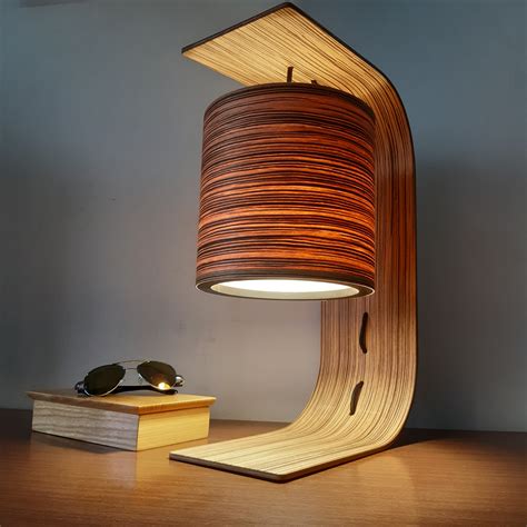 The modern creative bedroom bedside lamp Nordic wood kids living room