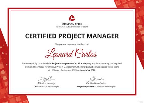 creative project manager certification