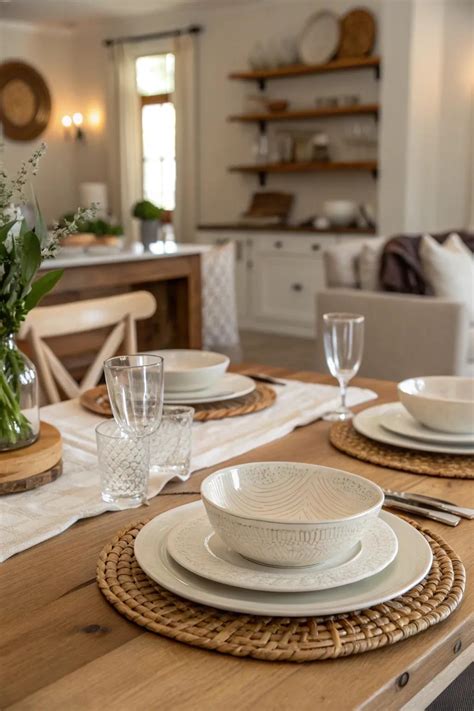 creative table settings neutral tones