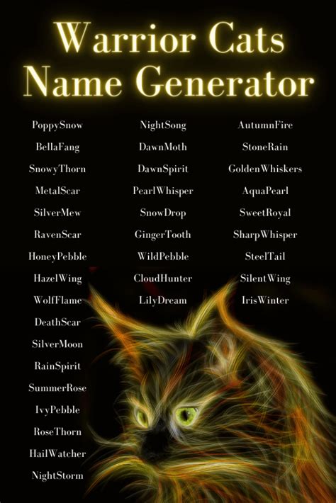 creative warrior cat names generator