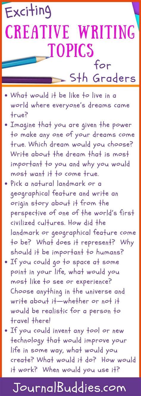creative writing examples topics