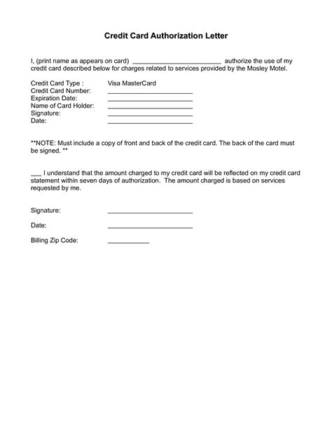 FREE 9+ Credit Card Authorization Letter Templates in PDF MS Word