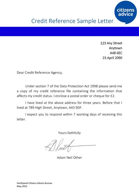 Credit Reference Letter Free Printable Documents