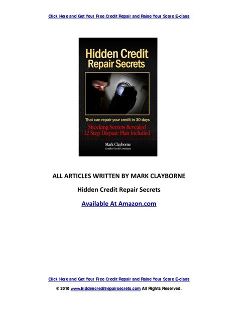 [PDF] Download Credit Repair Secrets 101 Strategies and Secrets for